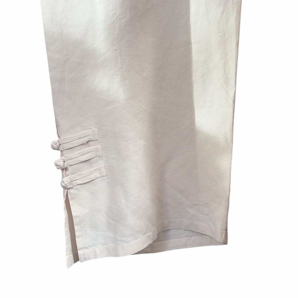 NWT Citron Sant Monica White Linen - Silk Blend Pants - Picture 4 of 8